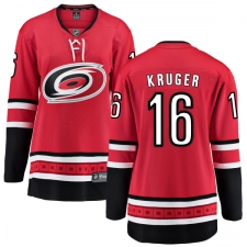 Women's Carolina Hurricanes #16 Marcus Kruger Fanatics Branded Red Home Breakaway NHL Jersey
