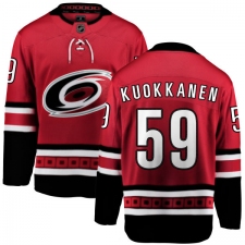 Men's Carolina Hurricanes #59 Janne Kuokkanen Fanatics Branded Red Home Breakaway NHL Jersey