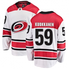 Men's Carolina Hurricanes #59 Janne Kuokkanen Fanatics Branded White Away Breakaway NHL Jersey