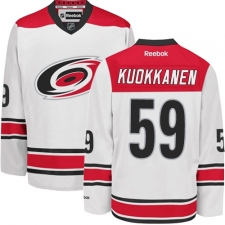 Men's Reebok Carolina Hurricanes #59 Janne Kuokkanen Authentic White Away NHL Jersey