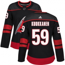 Women's Adidas Carolina Hurricanes #59 Janne Kuokkanen Premier Black Alternate NHL Jersey