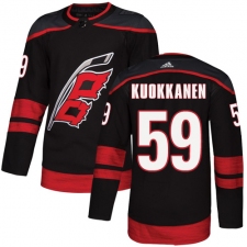 Youth Adidas Carolina Hurricanes #59 Janne Kuokkanen Premier Black Alternate NHL Jersey