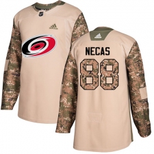 Men's Adidas Carolina Hurricanes #88 Martin Necas Authentic Camo Veterans Day Practice NHL Jersey