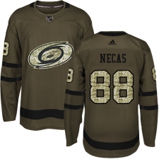 Men's Adidas Carolina Hurricanes #88 Martin Necas Authentic Green Salute to Service NHL Jersey