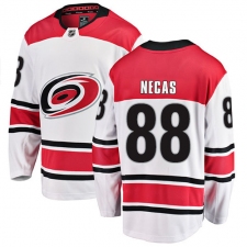 Men's Carolina Hurricanes #88 Martin Necas Authentic White Away Fanatics Branded Breakaway NHL Jersey