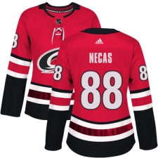 Women's Adidas Carolina Hurricanes #88 Martin Necas Authentic Red Home NHL Jersey
