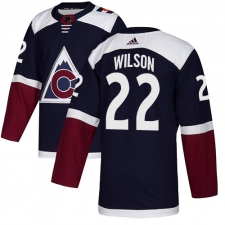 Men's Adidas Colorado Avalanche #22 Colin Wilson Authentic Navy Blue Alternate NHL Jersey