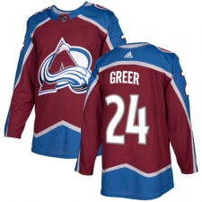 Men's Adidas Colorado Avalanche #24 A.J. Greer Premier Burgundy Red Home NHL Jersey