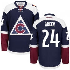 Women's Reebok Colorado Avalanche #24 A.J. Greer Authentic Blue Third NHL Jersey