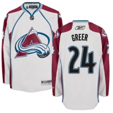 Youth Reebok Colorado Avalanche #24 A.J. Greer Authentic White Away NHL Jersey