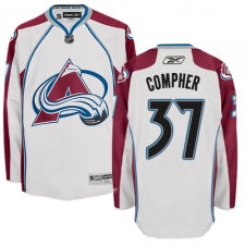 Men's Reebok Colorado Avalanche #37 J.T. Compher Authentic White Away NHL Jersey