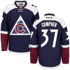 Women's Reebok Colorado Avalanche #37 J.T. Compher Authentic Blue Third NHL Jersey