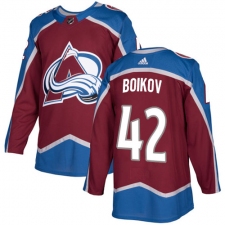 Men's Adidas Colorado Avalanche #42 Sergei Boikov Authentic Burgundy Red Home NHL Jersey