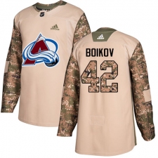 Youth Adidas Colorado Avalanche #42 Sergei Boikov Authentic Camo Veterans Day Practice NHL Jersey