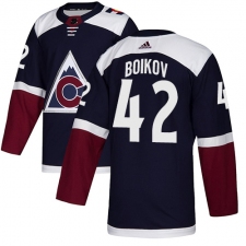 Youth Adidas Colorado Avalanche #42 Sergei Boikov Authentic Navy Blue Alternate NHL Jersey