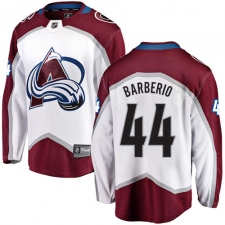 Youth Colorado Avalanche #44 Mark Barberio Fanatics Branded White Away Breakaway NHL Jersey