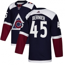 Men's Adidas Colorado Avalanche #45 Jonathan Bernier Authentic Navy Blue Alternate NHL Jersey
