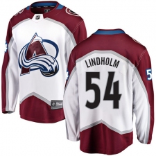 Men's Colorado Avalanche #54 Anton Lindholm Fanatics Branded White Away Breakaway NHL Jersey