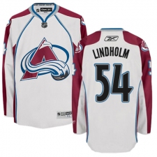 Men's Reebok Colorado Avalanche #54 Anton Lindholm Authentic White Away NHL Jersey