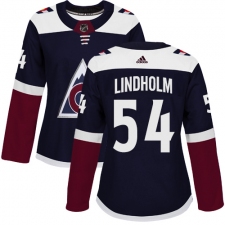 Women's Adidas Colorado Avalanche #54 Anton Lindholm Authentic Navy Blue Alternate NHL Jersey