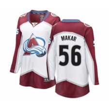Women's Colorado Avalanche #56 Cale Makar Authentic White Away Fanatics Branded Breakaway NHL Jersey