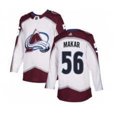Youth Adidas Colorado Avalanche #56 Cale Makar Authentic White Away NHL Jersey