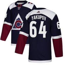 Men's Adidas Colorado Avalanche #64 Nail Yakupov Authentic Navy Blue Alternate NHL Jersey