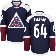 Women's Reebok Colorado Avalanche #64 Nail Yakupov Authentic Blue Third NHL Jersey