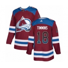 Men's Adidas Colorado Avalanche #18 Conor Timmins Authentic Burgundy Drift Fashion NHL Jersey