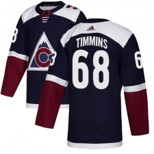 Men's Adidas Colorado Avalanche #68 Conor Timmins Authentic Navy Blue Alternate NHL Jersey