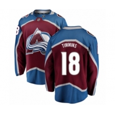 Men's Colorado Avalanche #18 Conor Timmins Authentic Maroon Home Fanatics Branded Breakaway NHL Jersey