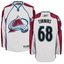 Men's Reebok Colorado Avalanche #68 Conor Timmins Authentic White Away NHL Jersey