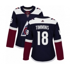 Women's Adidas Colorado Avalanche #18 Conor Timmins Premier Navy Blue Alternate NHL Jersey