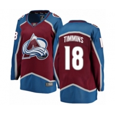 Women's Colorado Avalanche #18 Conor Timmins Authentic Maroon Home Fanatics Branded Breakaway NHL Jersey