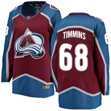 Women's Colorado Avalanche #68 Conor Timmins Fanatics Branded Maroon Home Breakaway NHL Jersey