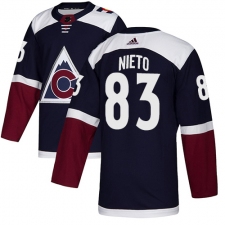 Men's Adidas Colorado Avalanche #83 Matt Nieto Authentic Navy Blue Alternate NHL Jersey