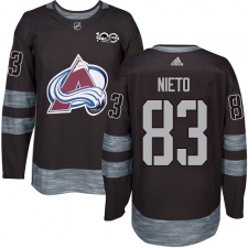 Men's Adidas Colorado Avalanche #83 Matt Nieto Premier Black 1917-2017 100th Anniversary NHL Jersey