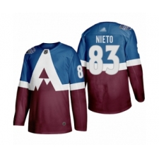 Men's Colorado Avalanche #83 Matt Nieto Authentic Burgundy Blue 2020 Stadium Series Hockey Jersey