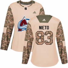 Women's Adidas Colorado Avalanche #83 Matt Nieto Authentic Camo Veterans Day Practice NHL Jersey