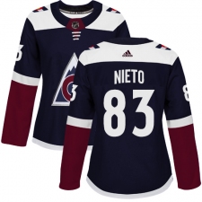 Women's Adidas Colorado Avalanche #83 Matt Nieto Authentic Navy Blue Alternate NHL Jersey