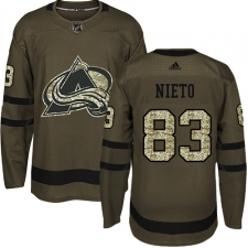 Youth Adidas Colorado Avalanche #83 Matt Nieto Authentic Green Salute to Service NHL Jersey