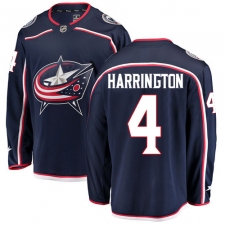 Men's Columbus Blue Jackets #4 Scott Harrington Fanatics Branded Navy Blue Home Breakaway NHL Jersey