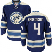 Women's Reebok Columbus Blue Jackets #4 Scott Harrington Premier Navy Blue Third NHL Jersey