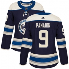 Women's Adidas Columbus Blue Jackets #9 Artemi Panarin Authentic Navy Blue Alternate NHL Jersey