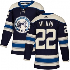 Men's Adidas Columbus Blue Jackets #22 Sonny Milano Authentic Navy Blue Alternate NHL Jersey