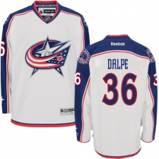 Men's Reebok Columbus Blue Jackets #36 Zac Dalpe Authentic White Away NHL Jersey