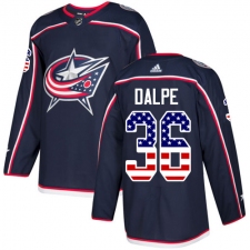 Youth Adidas Columbus Blue Jackets #36 Zac Dalpe Authentic Navy Blue USA Flag Fashion NHL Jersey