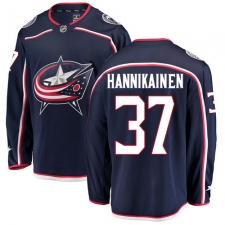Men's Columbus Blue Jackets #37 Markus Hannikainen Fanatics Branded Navy Blue Home Breakaway NHL Jersey