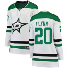 Women's Dallas Stars #20 Brian Flynn Authentic White Away Fanatics Branded Breakaway NHL Jersey