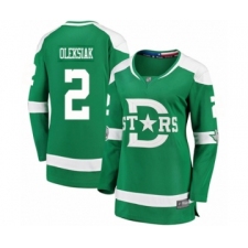Women's Dallas Stars #2 Jamie Oleksiak Authentic Green 2020 Winter Classic Fanatics Branded Breakaway Hockey Jersey